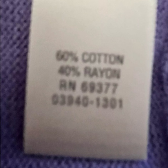 🌸 Christopher & Banks Womens Sz S Purple 3/4 Sleeve Ruffle Cardigan Sweater - Picture 5 of 6